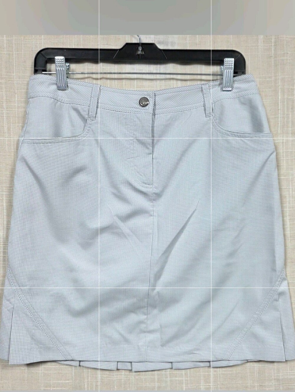 Nivo by Lanctôt Golf Skort Skirt Gray Gingham Plaid Size 6 Built-in